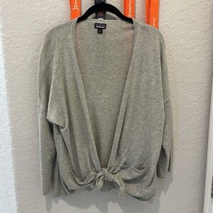 Patagonia 3/4 sleeve light wrap Organic cotton Grey Large